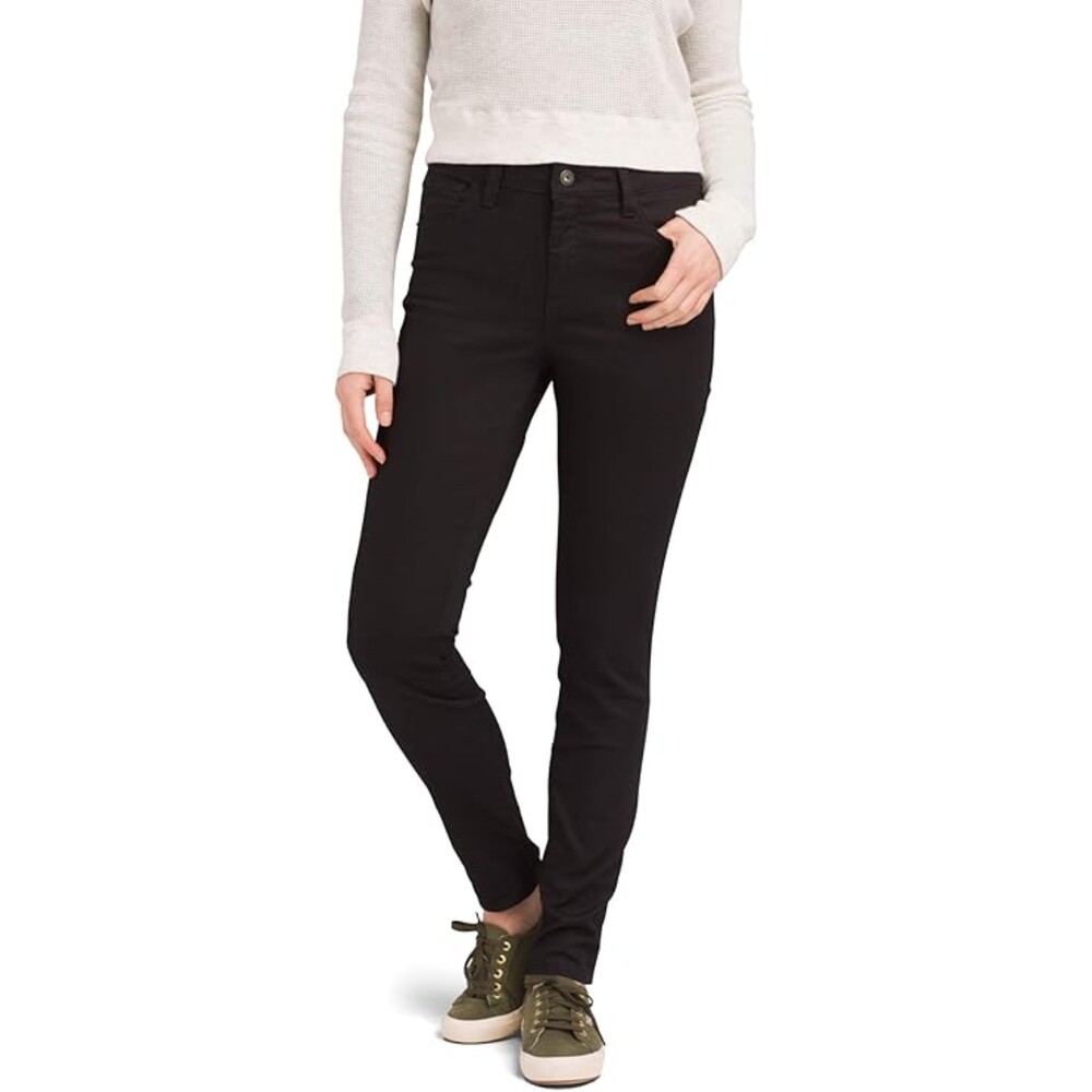 prAna Women's Oday Skinny Jeans Black Comfort Normcore Minimalism Womens 6 EUC - Picture 1 of 8